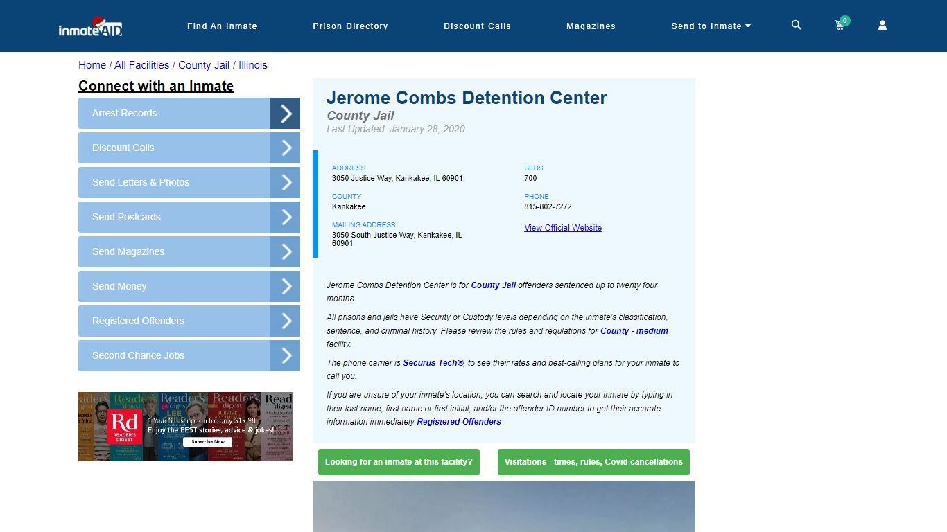 Jerome Combs Detention Center - Inmate Locator - Kankakee, IL