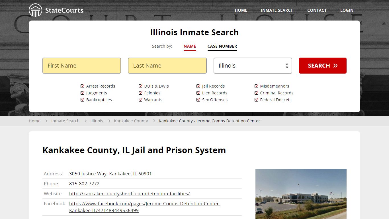 Kankakee County - Jerome Combs Detention Center Inmate Records Search ...